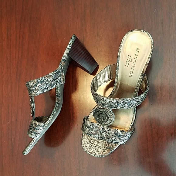 Anne Klein Shoes - Anne Klein Snakeskin Print Slides